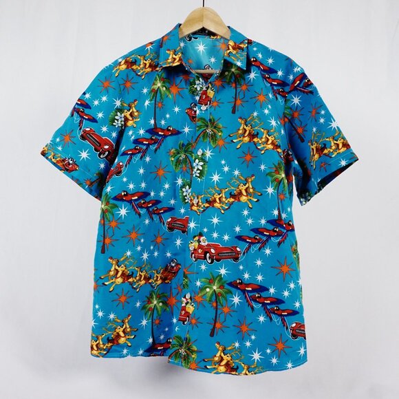 SSLR Men's Christmas Vacation Hawaiian Shirt Blue Medium NWOT - Picture 6 of 8